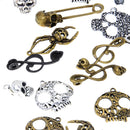 Assorted Antique Skull Charm Pendant Lot Connector Jewelry DIY Craft