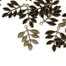 30pcs Antique Bronze Leaf Charms Pendant Lot Connector Jewelry DIY Craft