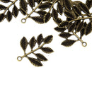 30pcs Antique Bronze Leaf Charms Pendant Lot Connector Jewelry DIY Craft