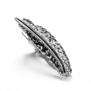 Novelty Metal Feather Design Silver Tone Necktie Tie Bar Clasp Clip Pin