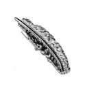 Novelty Metal Feather Design Silver Tone Necktie Tie Bar Clasp Clip Pin