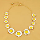 Womens Jewelry Sunflower Bib Statement Collar Charm Necklace