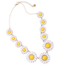 Womens Jewelry Sunflower Bib Statement Collar Charm Necklace