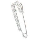 Silver Plated Crystal Rhinestone Safety Pin Brooch Clip Ladies Girls Scarf Coat Gown Accessory