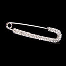 Silver Plated Crystal Rhinestone Safety Pin Brooch Clip Ladies Girls Scarf Coat Gown Accessory