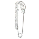 Silver Plated Crystal Rhinestone Safety Pin Brooch Clip Ladies Girls Scarf Coat Gown Accessory