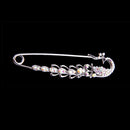 Crystal Peacock Charm Safety Pin Brooch Clip Ladies Scarf Coat Gown Pin Silver