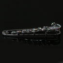Crystal Peacock Charm Safety Pin Brooch Clip Ladies Scarf Coat Gown Pin Silver