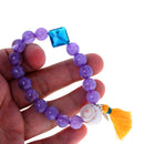 Women Bohemian Charm Round Beads Bracelet Tassel Bangle