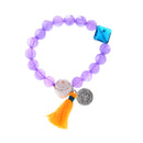 Women Bohemian Charm Round Beads Bracelet Tassel Bangle