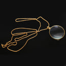 Magnifying Glass 6x Magnifier Pendant Loupe w Golden Chain Monocle Necklace Jewelry
