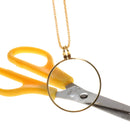 Magnifying Glass 6x Magnifier Pendant Loupe w Golden Chain Monocle Necklace Jewelry