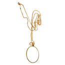 Magnifying Glass 6x Magnifier Pendant Loupe w Golden Chain Monocle Necklace Jewelry