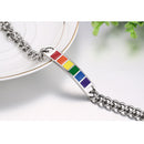 Stainless Steel Rainbow Gay Lesbian LGBT Pride Bracelet Transgender Jewelry Gift
