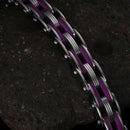 Men Jewelry Stainless Steel Bicycle Purple Hand Chain Charm Bangle Bracelet