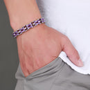 Men Jewelry Stainless Steel Bicycle Purple Hand Chain Charm Bangle Bracelet