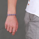 Men Jewelry Stainless Steel Bicycle Purple Hand Chain Charm Bangle Bracelet