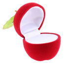 Lovely Red Apple Shape Ring Earring Pendant Necklace Box Jewelry Gift Case