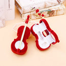Violin Jewelry Box Ring Earring Necklace Xmas Festival Storage Gift Cases