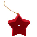 Lovely Red Star Shape Velvet Earrings Ring Gift Box Storage Jewelry Case