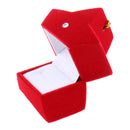 Lovely Red Star Shape Velvet Earrings Ring Gift Box Storage Jewelry Case