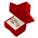Lovely Red Star Shape Velvet Earrings Ring Gift Box Storage Jewelry Case