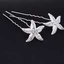 6 Pcs Retro Bridal Rhinestone Hair Pins U-shaped Elegant Lady Hairclip