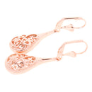 Women Jewelry Stud Earings Rose Gold Teardrop Shape Drop Dangle Earrings
