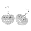 Women Jewelry Classical Silver Heart Shape Hollow Dangle Earrings Ear Studs