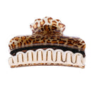 Large Ladies Acrylic Floral Flower Hair Claw Hair Accessories Leopard
