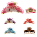 Large Ladies Acrylic Floral Flower Hair Claw Hair Accessories Leopard