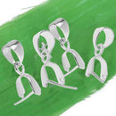 925 Sterling Silver Pendant Pinch Bail Connector Jewelry Making DIY Silver