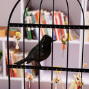 Birdcage Wall Hanger Earring Jewelry Display Holder Organizer Rack Black