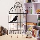 Birdcage Wall Hanger Earring Jewelry Display Holder Organizer Rack Black