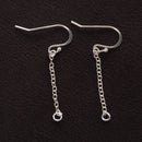 925 Sterling Silver Drop Dangle Chain Hooks for Beads Makings