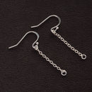 925 Sterling Silver Drop Dangle Chain Hooks for Beads Makings