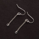 925 Sterling Silver Drop Dangle Chain Hooks for Beads Makings