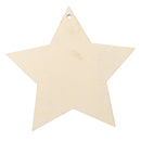 Handmade Wooden Star Merry Christmas Printed Xmas Hanging DIY Decorations