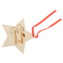 Handmade Wooden Star Merry Christmas Printed Xmas Hanging DIY Decorations