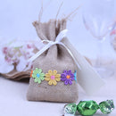 Vintage Rustic Flowers Pouch Gift Bags Wedding Favor Pack of 12pcs