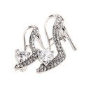 Ladies Silver Crystal Rhinestone High Heeled Princess Shoes Brooch Pin