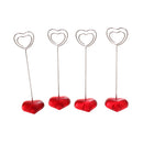 10pcs Red Heart Photo/Memo/Note Wire Clip Stand Wedding Table Number Card Holder