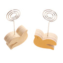 10pcs Wooden Peave Dove Memo Holder Notes Cards Wire Clip Photo Organizer