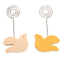 10pcs Wooden Peave Dove Memo Holder Notes Cards Wire Clip Photo Organizer