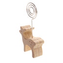 Pack of 10 Wooden Deer Design Memo Holder Notes Cards Wire Clip Photo Display