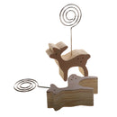 Pack of 10 Wooden Deer Design Memo Holder Notes Cards Wire Clip Photo Display