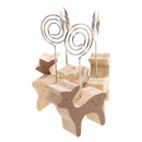 Pack of 10 Wooden Deer Design Memo Holder Notes Cards Wire Clip Photo Display