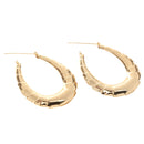 1 Pair Chunky Large Bamboo Earring Hoop Hip Hop Gold Round Circle Earring