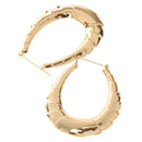 1 Pair Chunky Large Bamboo Earring Hoop Hip Hop Gold Round Circle Earring