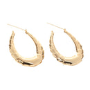 1 Pair Chunky Large Bamboo Earring Hoop Hip Hop Gold Round Circle Earring